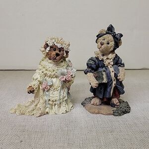 2 Boyds Bears and Friends "Bailey as the Bride" and Momma McBear...Anticipation"